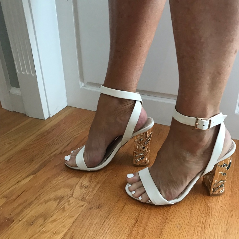 ASOS - white and gold heels